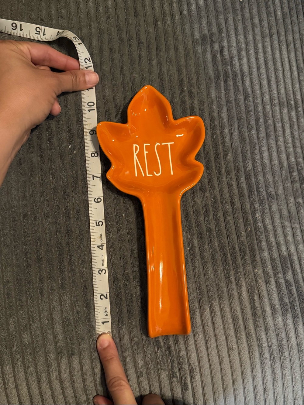 Rae Dunn Orange Leaf 🍁 Shaped Ceramic Spoon Rest- REST- Fall Themed- NEW - Picture 3 of 5